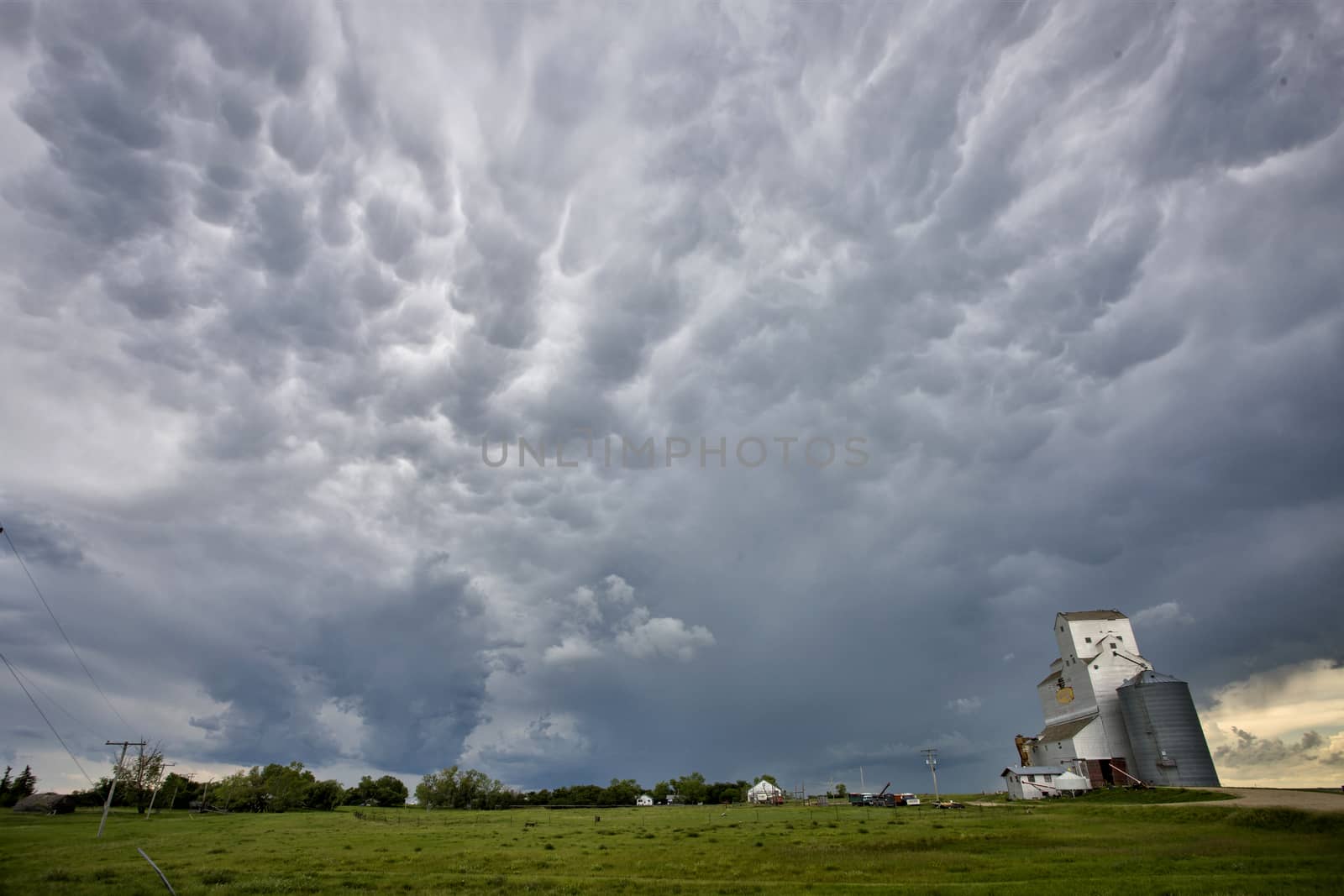 Prairie Storm Clouds Canada Saskatchewan Grain elevator