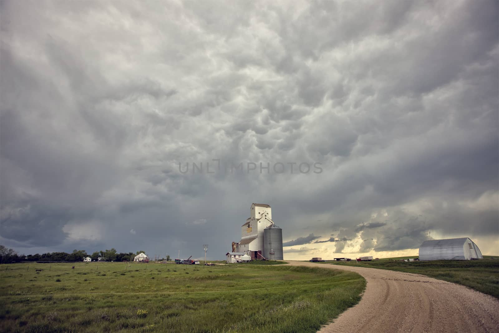 Prairie Storm Clouds Canada Saskatchewan Grain elevator
