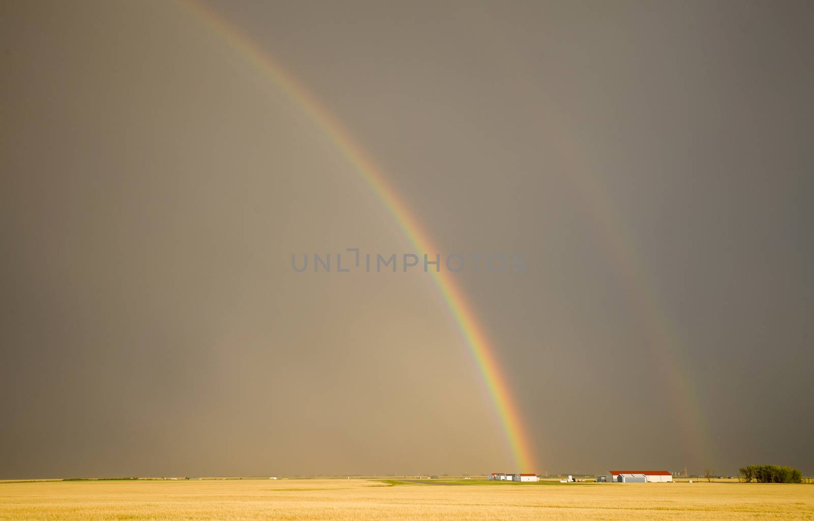 Rainbow Storm Clouds Canada Saskatchewan Dramatic Summer