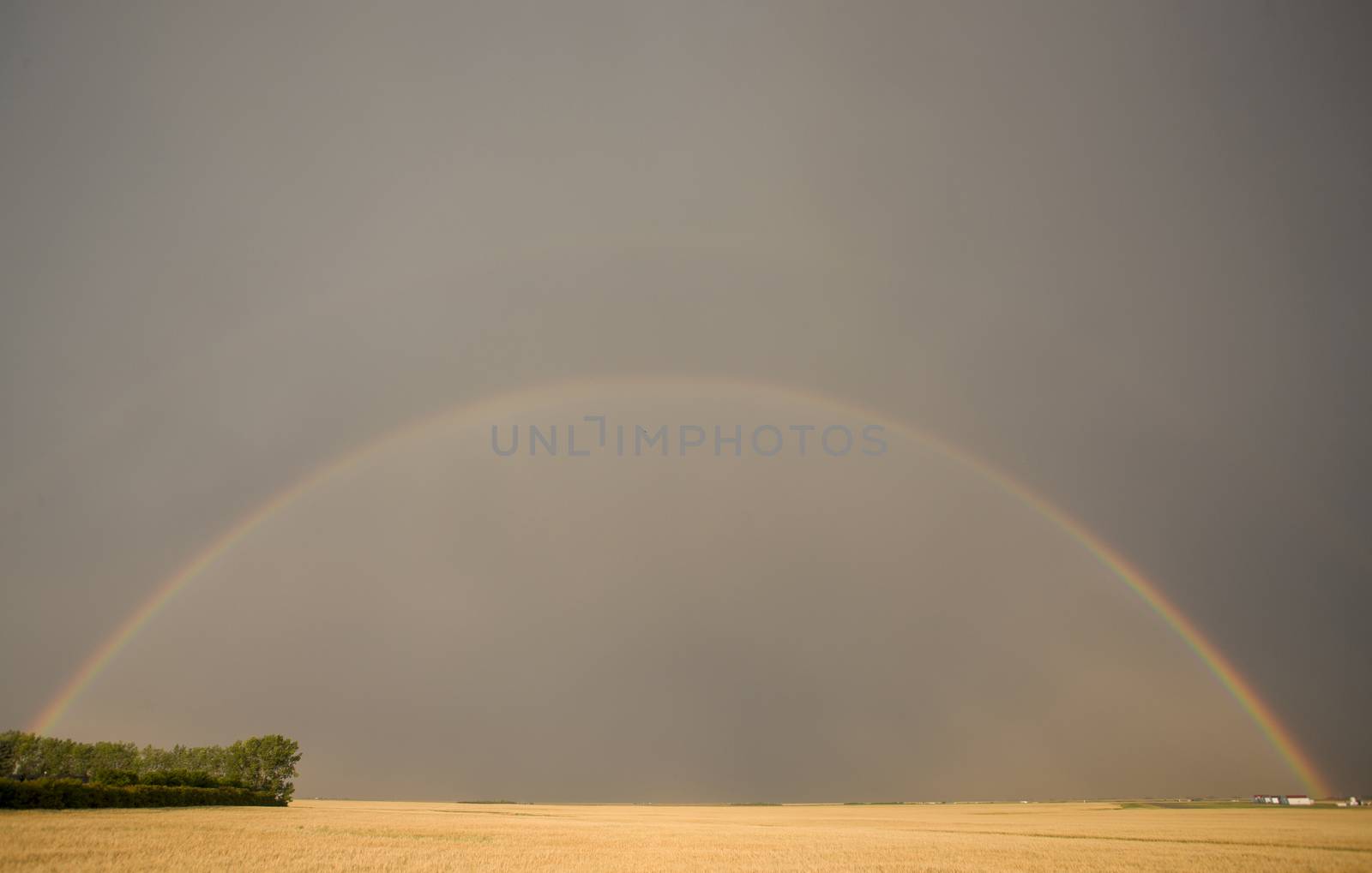 Rainbow Storm Clouds Canada Saskatchewan Dramatic Summer
