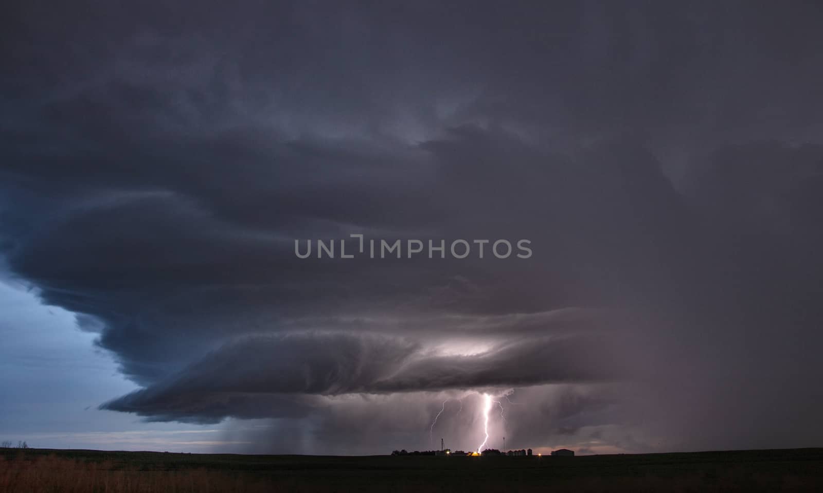 Lightning Storm Clouds Canada Saskatchewan Dramatic Summer