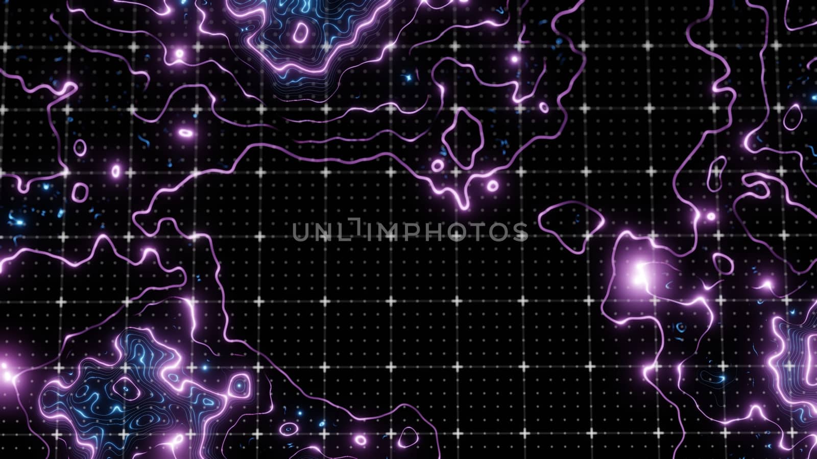 Technological glowing topographical map by cherezoff