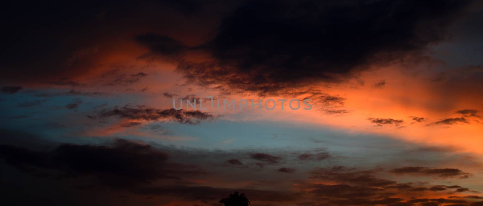 Beautiful sunset sky with clouds. Abstract sky. by DipakShelare