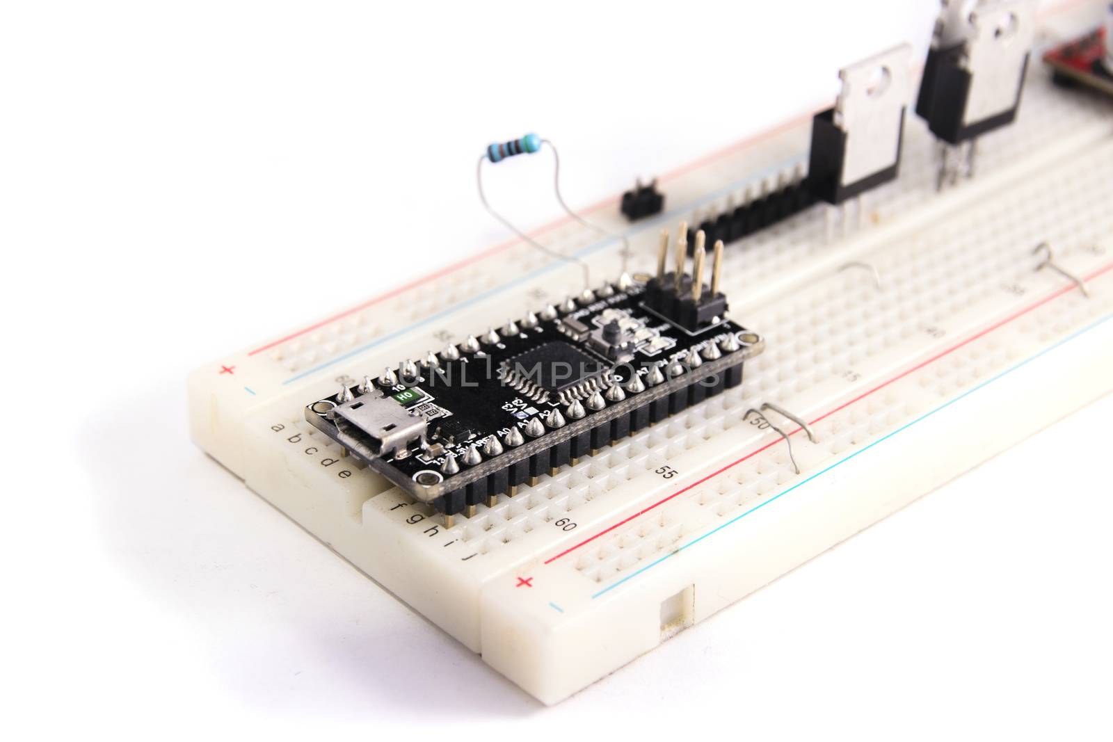 breadboard arduino nano prototyping board transistors resistors