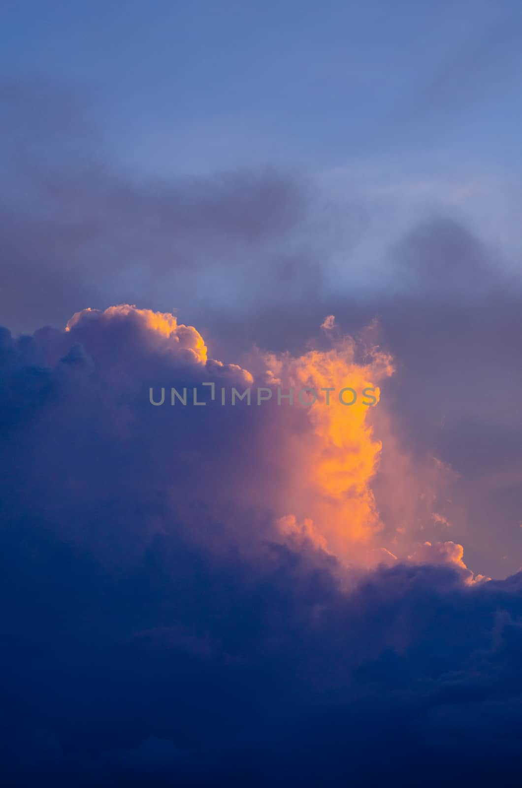 blue sky have cloud in winter season ,thai land ,have feeling ha by visanuwit