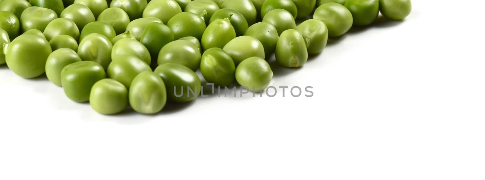 Fresh Green Pea on white background