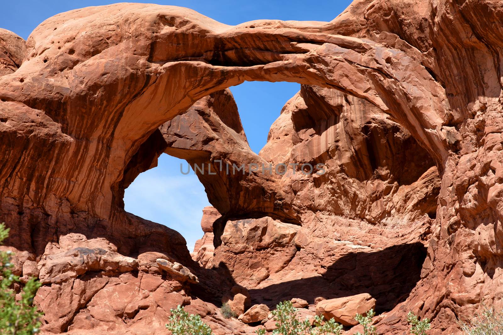 Double arch in Utah park during summer time  by tab1962