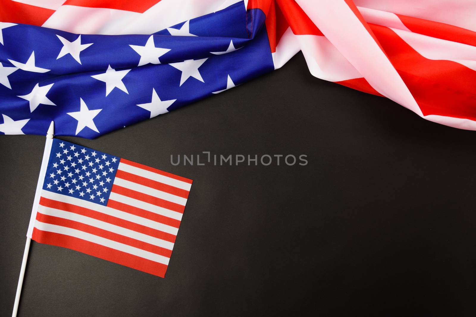 Martin luther king day, flat lay top view, American flag democra by Sorapop