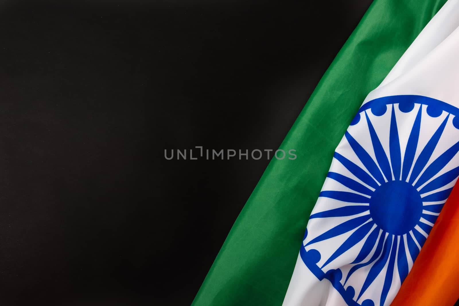 Indian republic day, flat lay top view, Indian flag by Sorapop