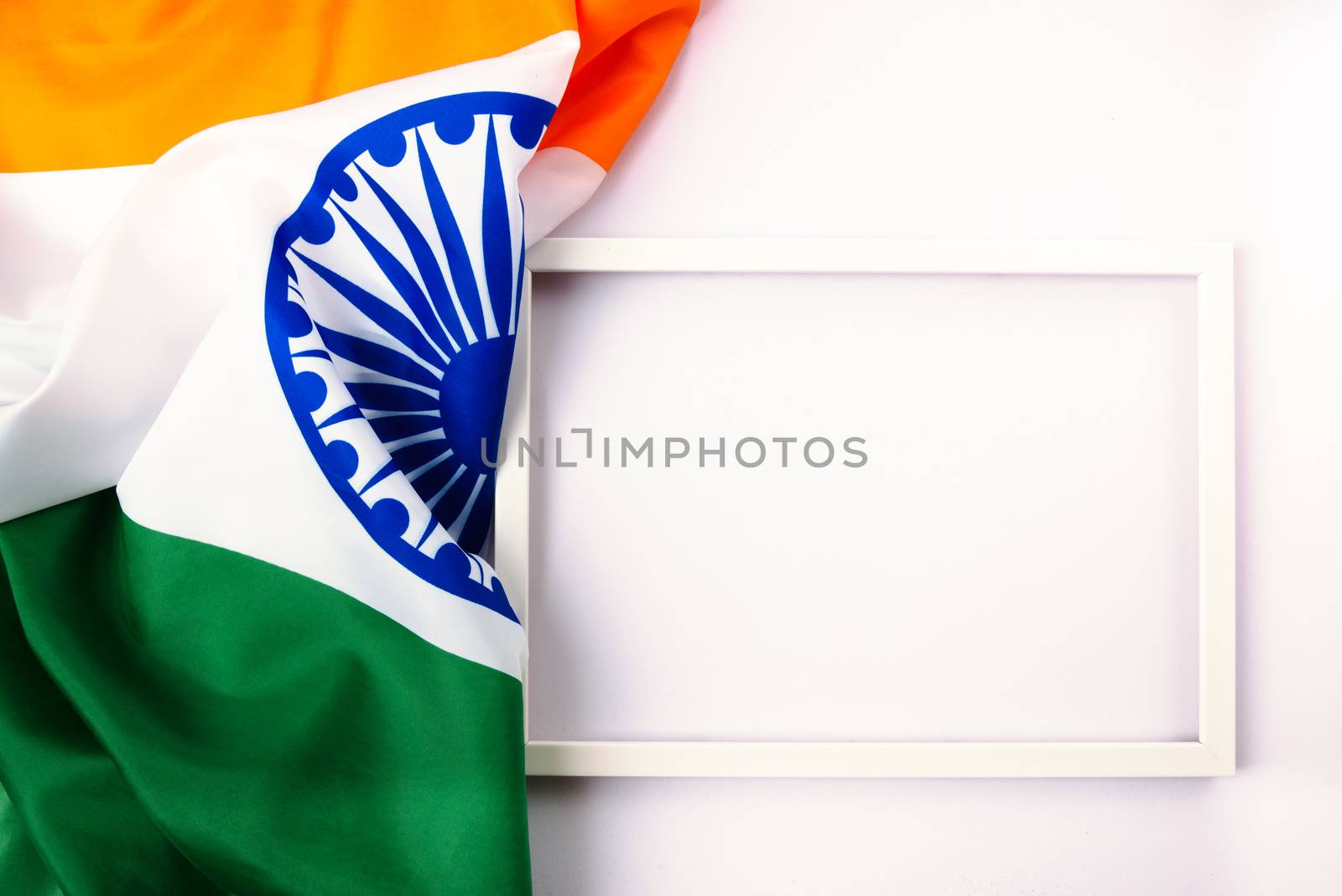 Indian republic day, flat lay top view, Indian tricolor flag and by Sorapop