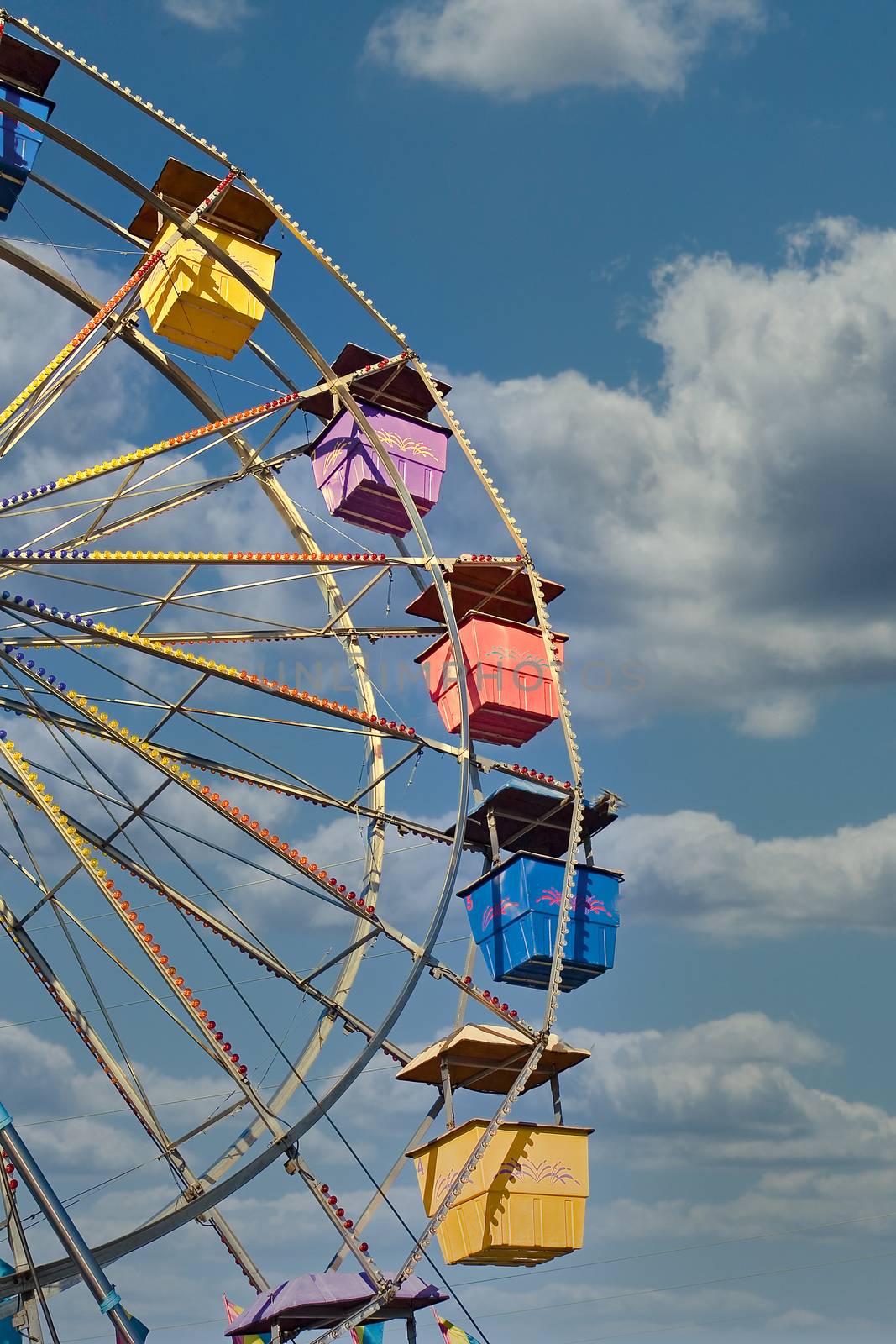 Colorful Ferris Wheel on Sky by dbvirago