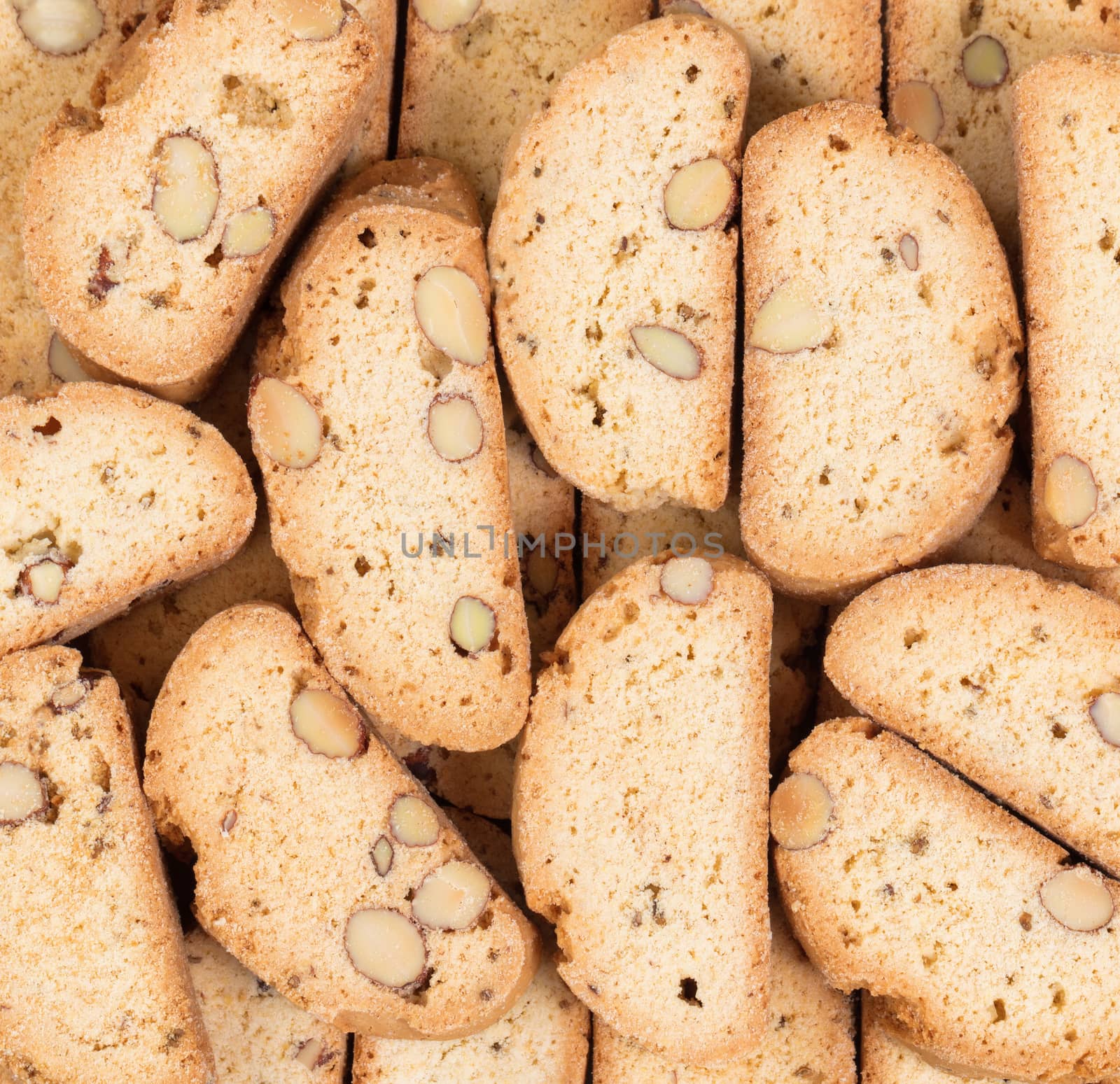 Filled frame of baked cookies for food background  by tab1962