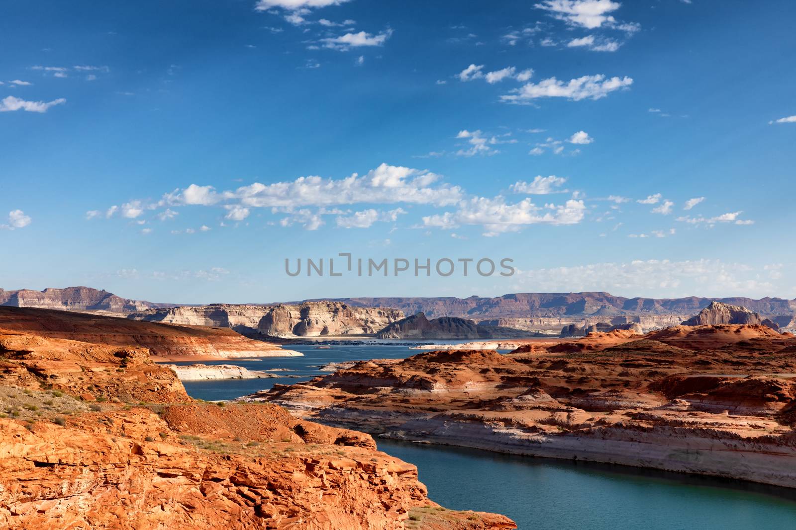 Colorado river with Lake Powell in Arizona during summer season  by tab1962
