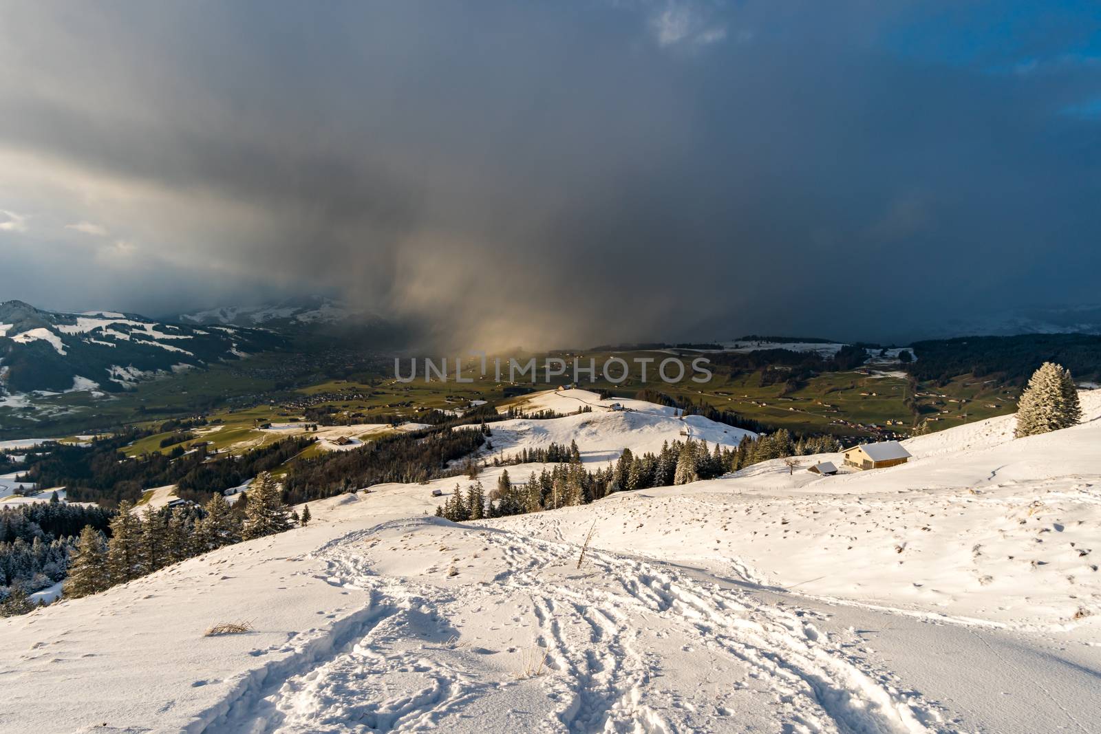 Wonderful winter hike from Restaurant Eggli over the Forstseeli and Diepoldsauer sponge to the Fähnerenspitz in the Appenzeller Land in Switzerland by mindscapephotos