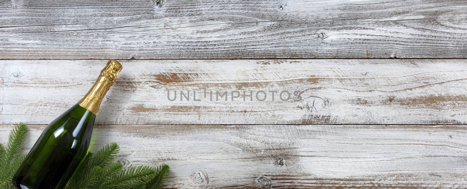 Happy New Year and Christmas concept on white wood for the winte by tab1962