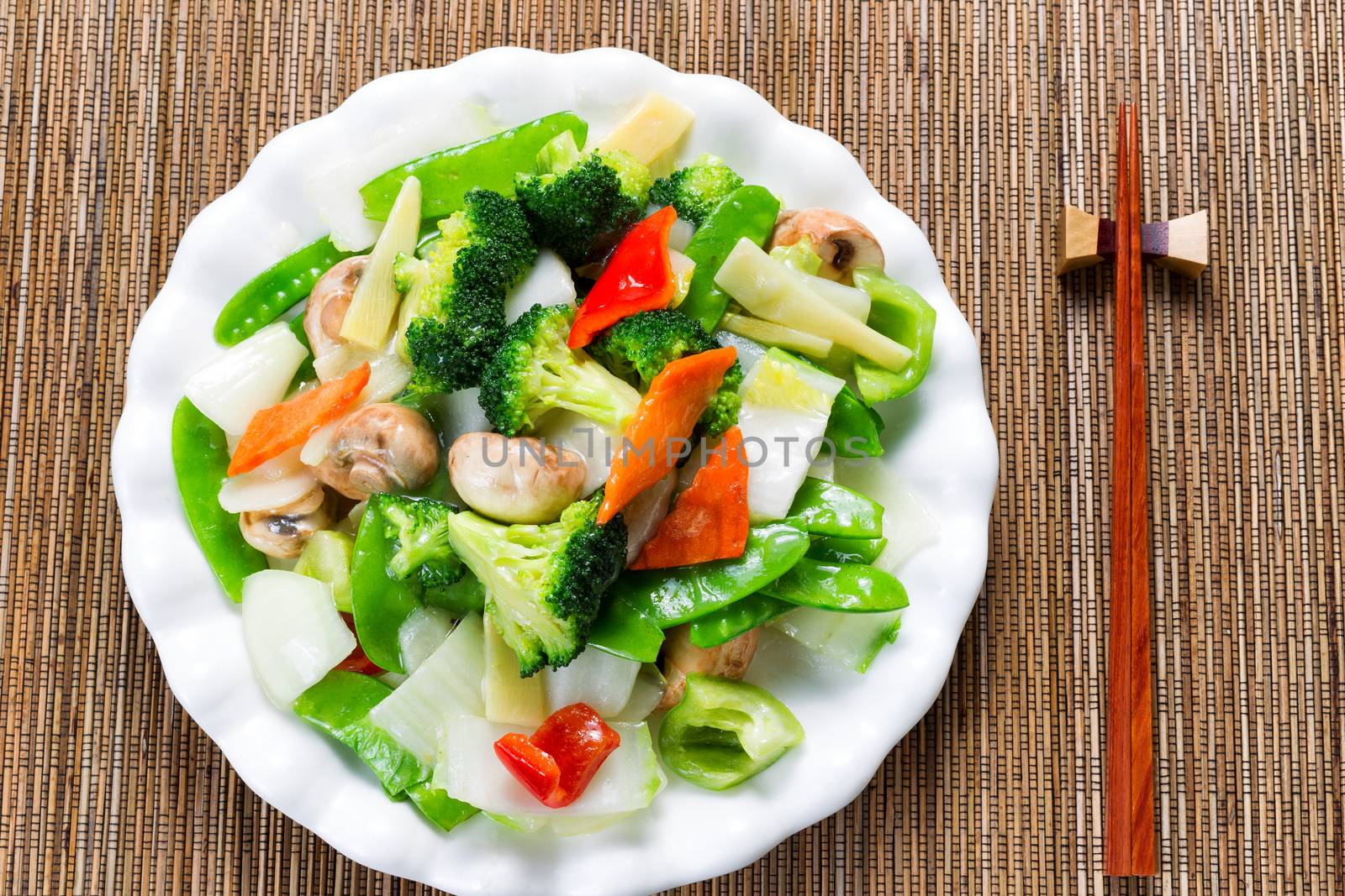 Healthy steamed mixed vegetables ready to eat  by tab1962