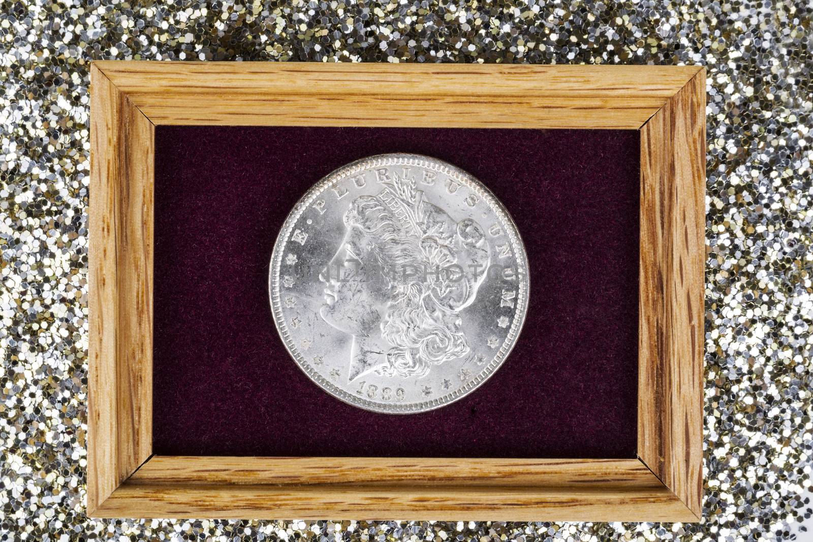 Fine Silver Dollar in Jewelry Box  by tab1962