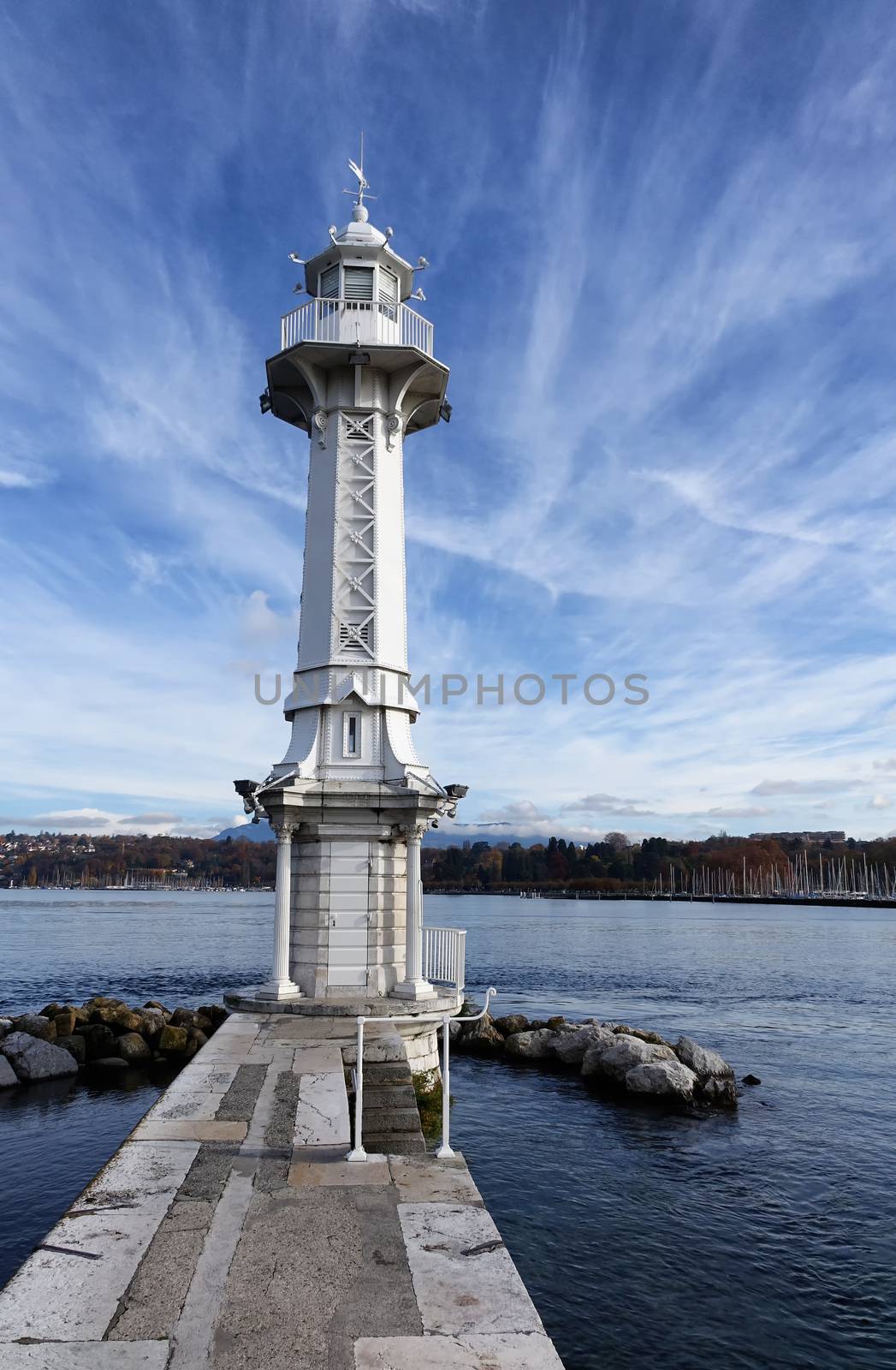 lighthouse on Lake Geneva, Switzerland by tab1962