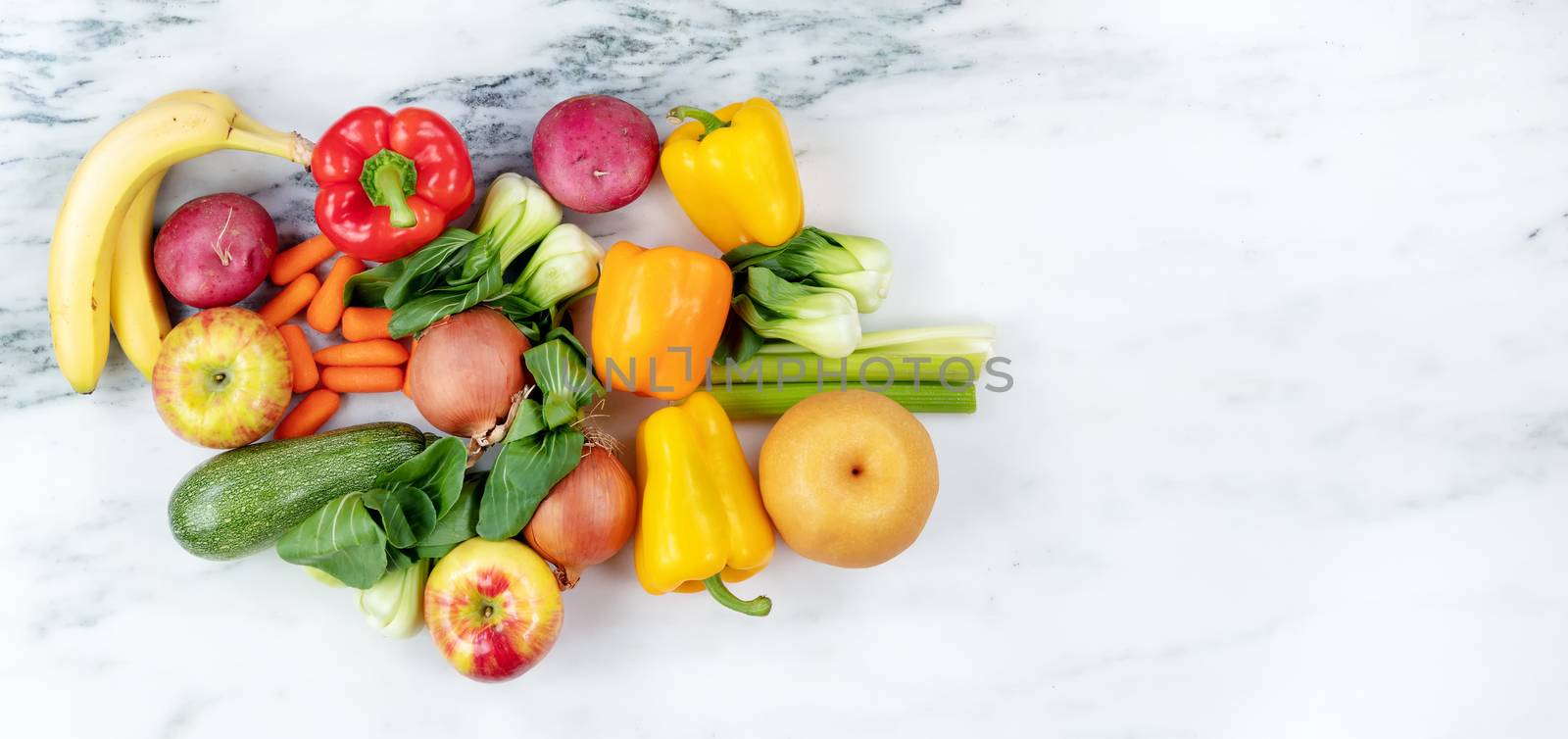 Organic vegetables and fruit for a healthy diet concept by tab1962