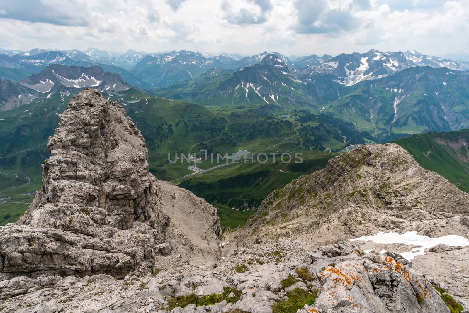 Beautiful mountain hike on the Great Widderstein in the Allgäu Alps in the Kleinwalsertal