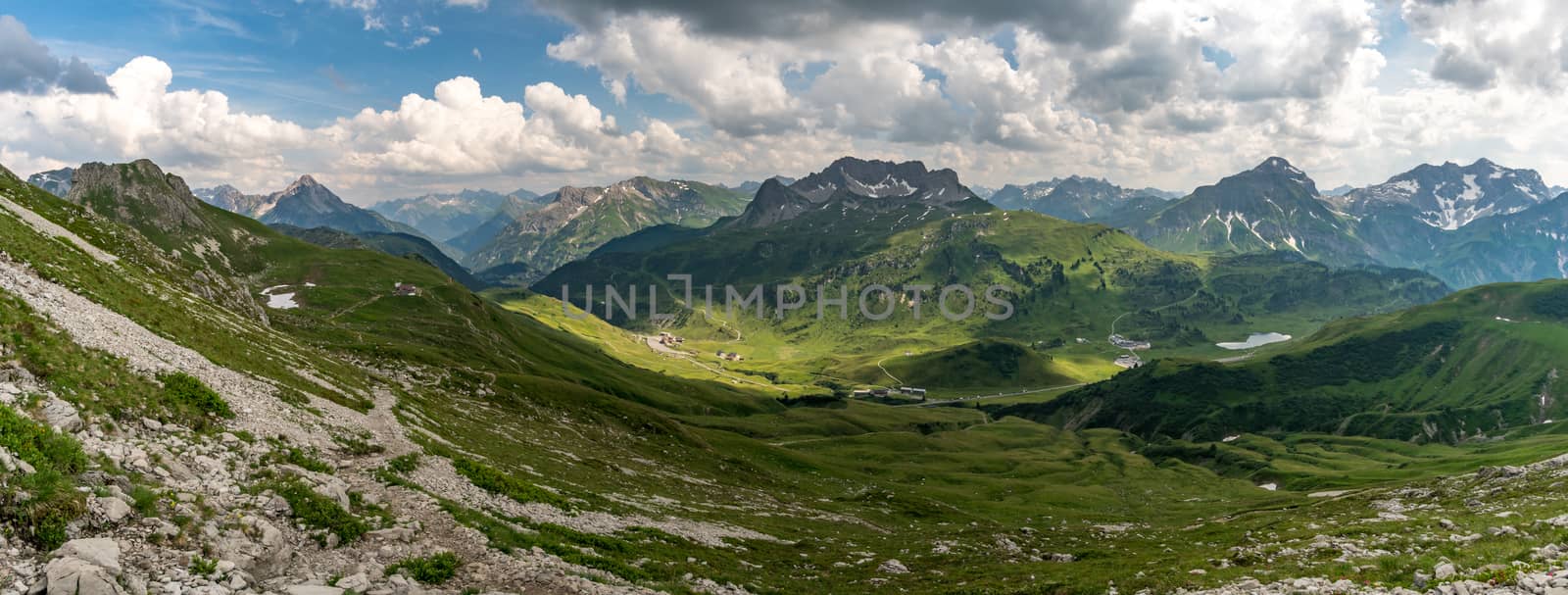 Beautiful mountain hike on the Great Widderstein in the Allgäu Alps in the Kleinwalsertal