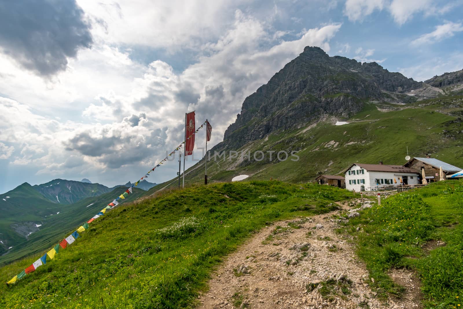 Beautiful mountain hike on the Great Widderstein in the Allgäu Alps in the Kleinwalsertal