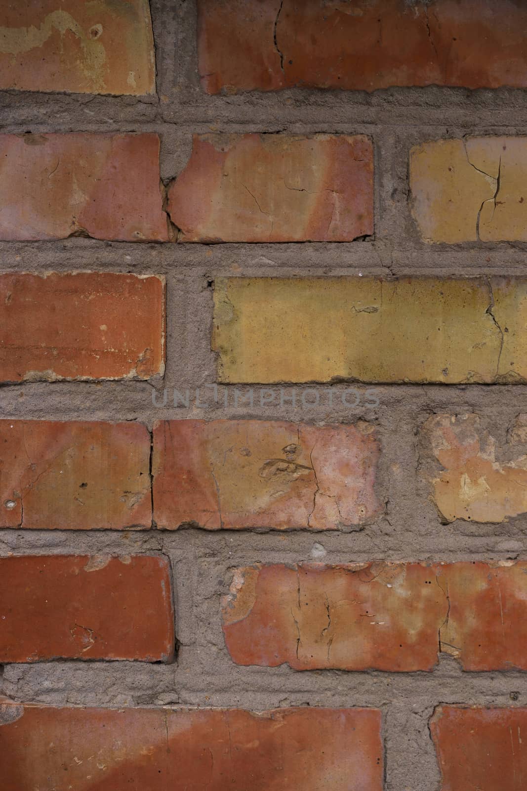 Old orange brick wall pattern. Brick background. Good wallpaper. Stock photo of old wall.