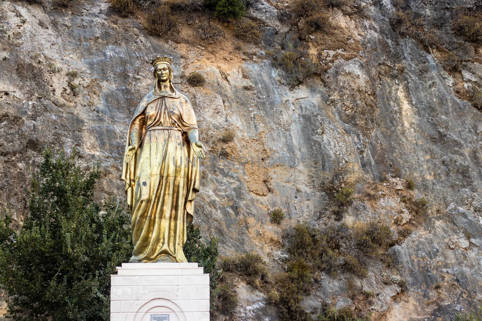 a wide shoot from golden virgin mary statue - detailed and nice looking. photo has taken at izmir/turkey.