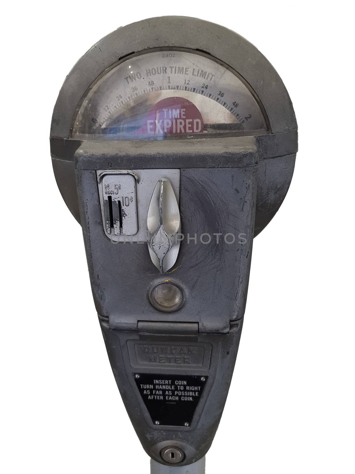 Parking meter on white, isolated with clipping path     by JFsPic