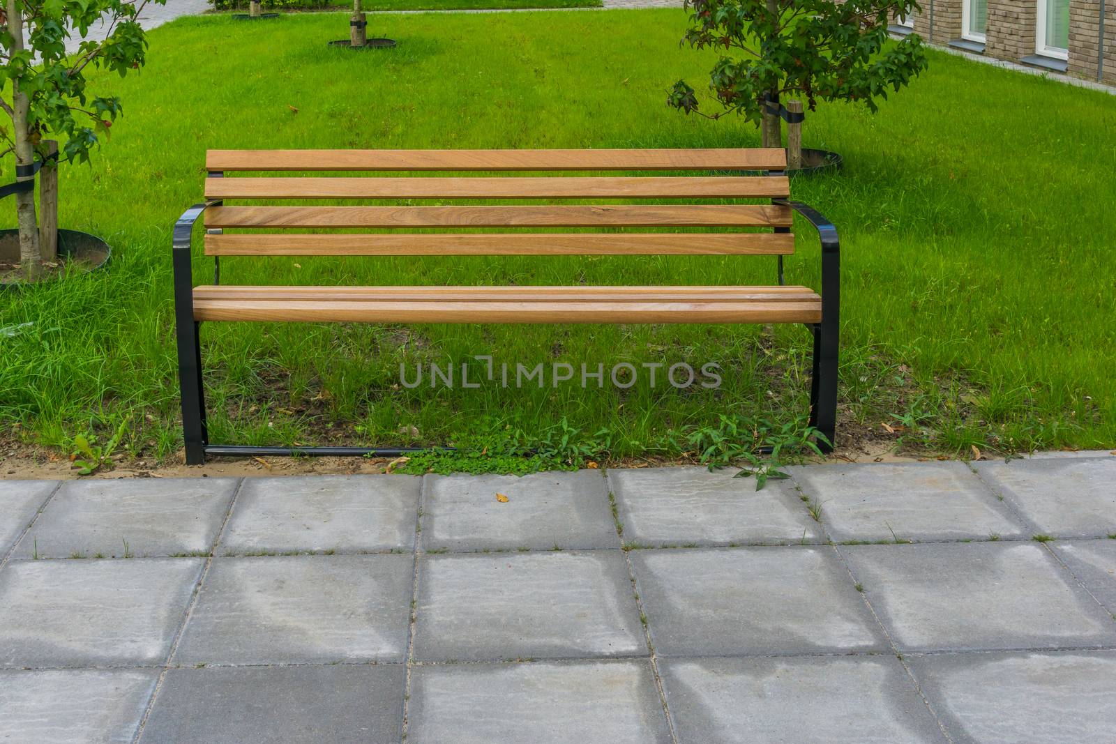 park new bench front view