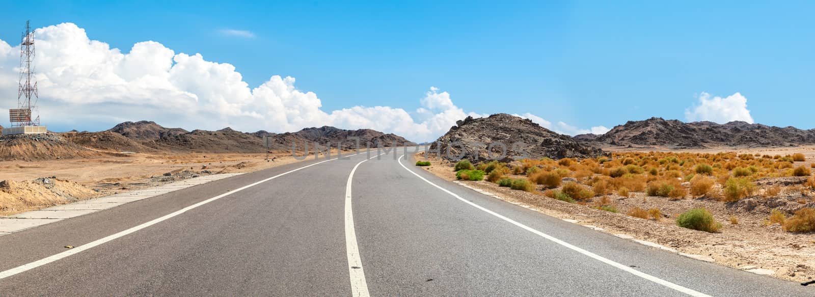 Road in the mountains of the Egyptian desert