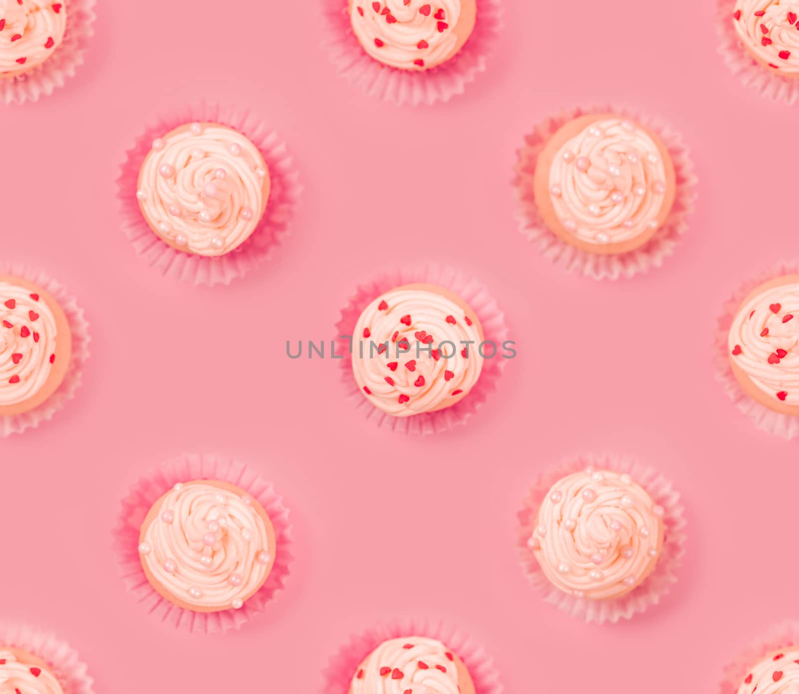 Pink cupcake tile background by destillat