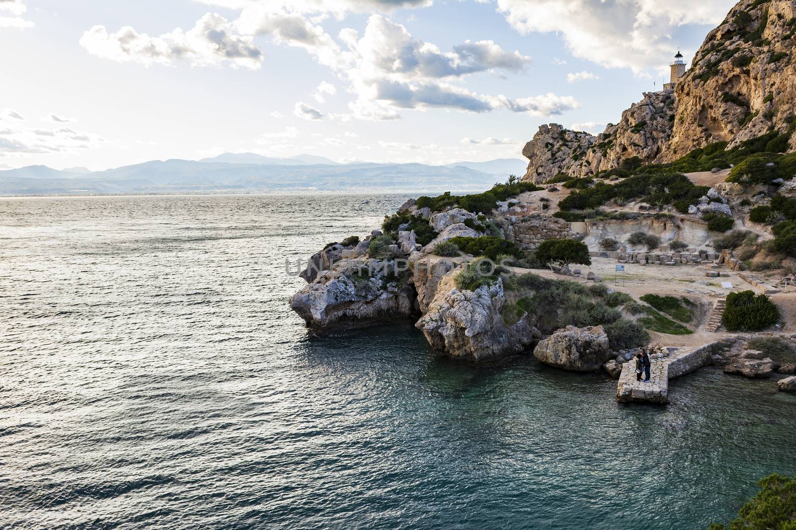 Ancient place Hraion Paradise Beach at Greece