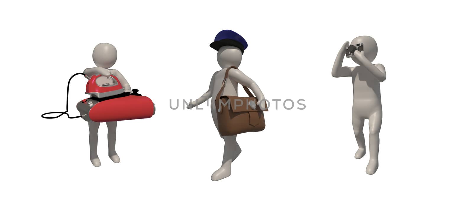 3d illustrator, 3d rendering of the white character on white backgroud. by put3d