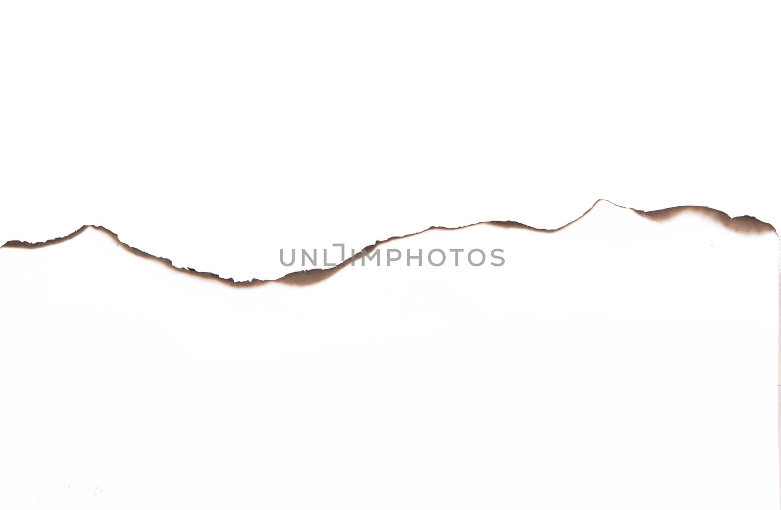 Paper burned old grunge on white background with clipping path

