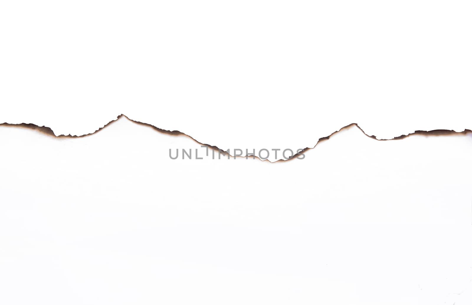 Paper burned old grunge on white background with clipping path
