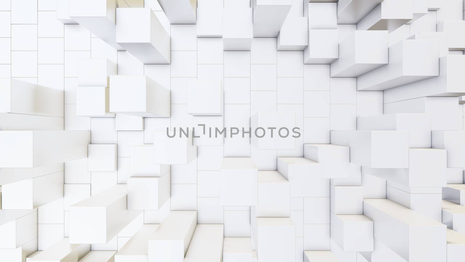 Abstract 3D illustration of white cubes background by cherezoff