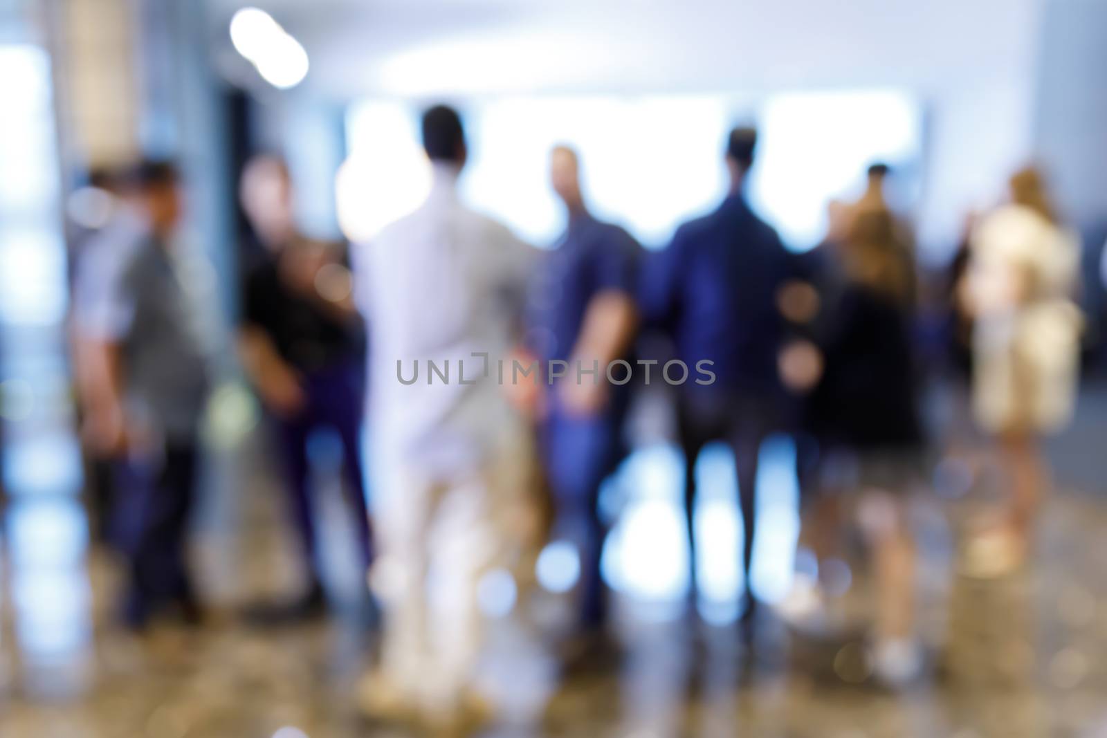 Abstract blur people in press conference event or corporate exhibition seminar meeting party
