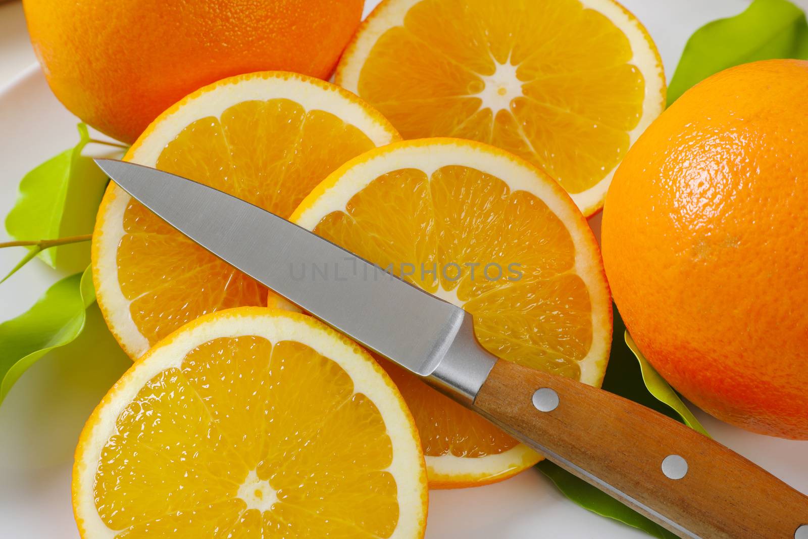 Closeup of fresh orange slices