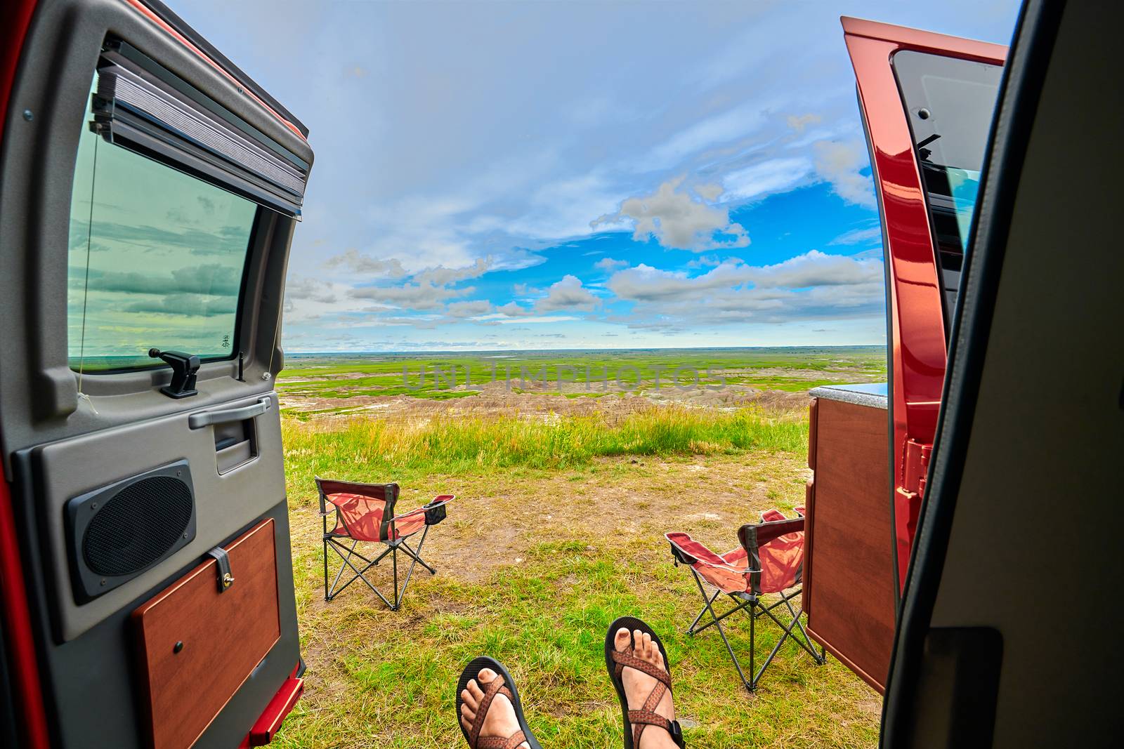 Van Life at Badlands National Park, South Dakota. by patrickstock