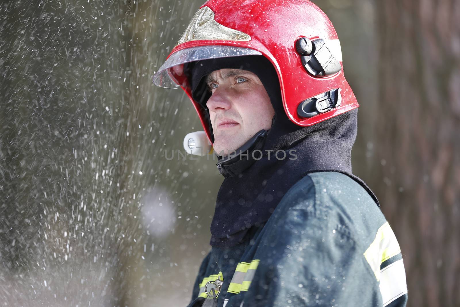 ,Fire man.Portrait of a man who works as a fireman