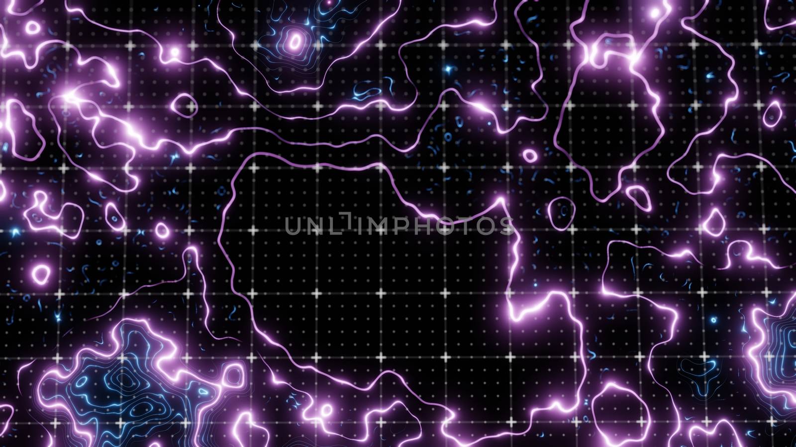 Abstract technological image of glowing topographical map. The concept of digital data. 3D illustration