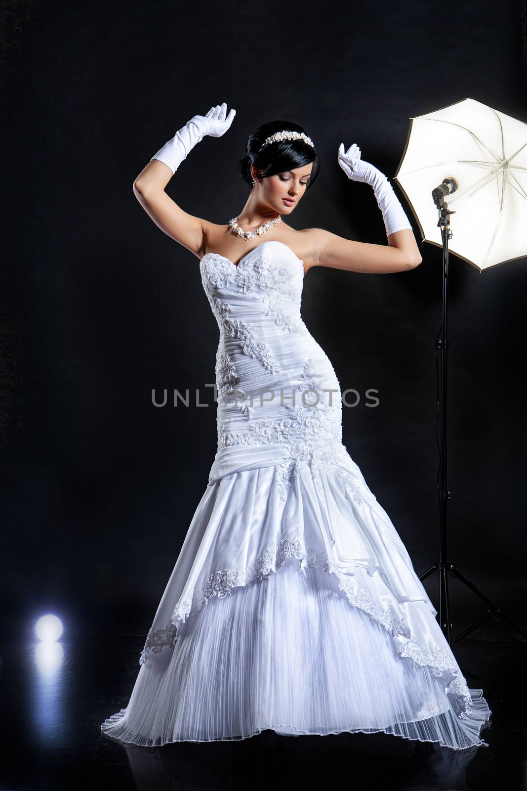 Young beautiful woman in a wedding dress