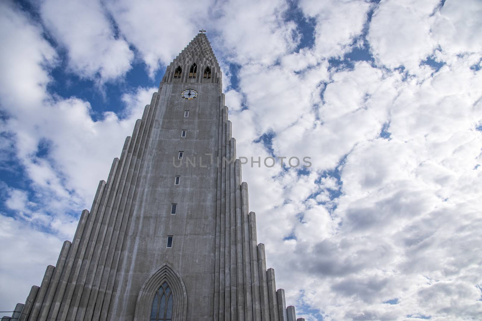 Hallgrímskirkja church of Hallgrímur is a Lutheran Church of Iceland parish church in Reykjavík, Iceland. At 74.5 metres 244 ft high, it is the largest church in Iceland and among the tallest structures in Iceland. The church is named after the Icelandic poet and clergyman Hallgrímur Pétursson 1614–1674, author of the Passion Hymns.