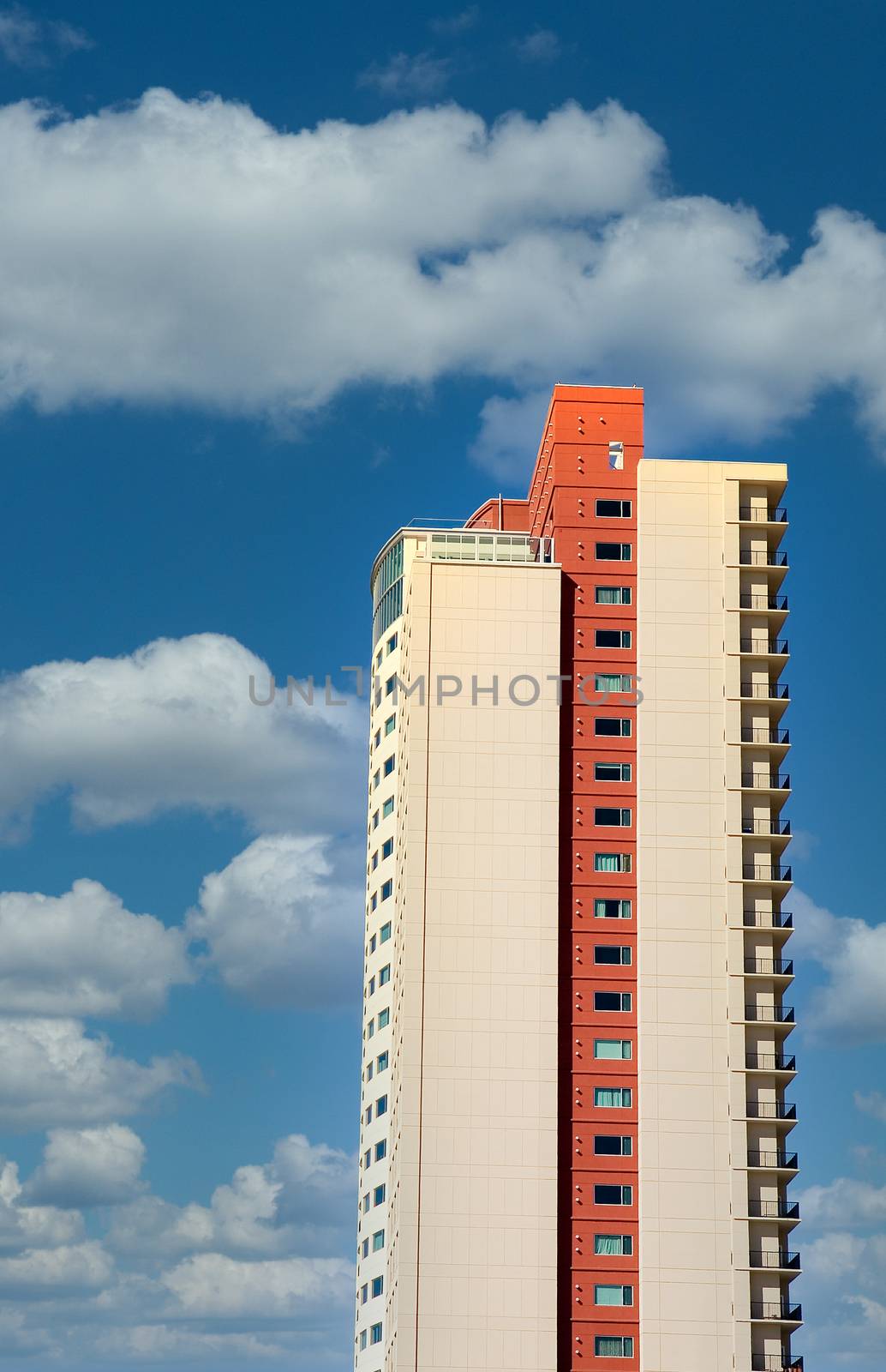 Condo Tower in Sky by dbvirago