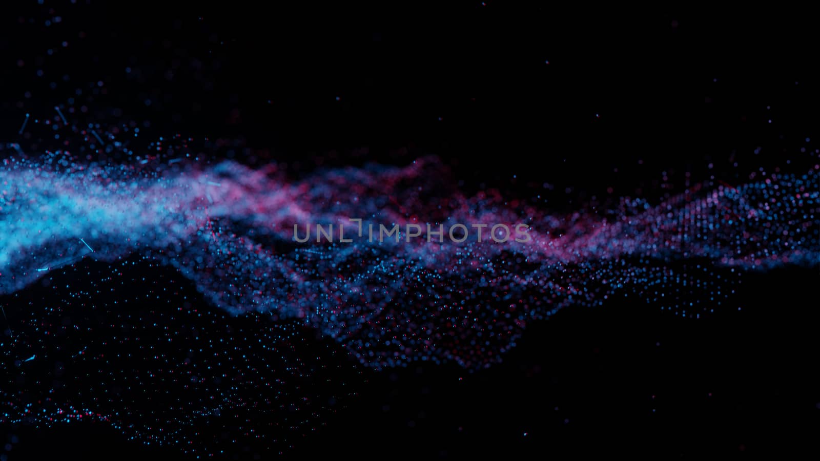Plexus of abstract red and blue dots by cherezoff