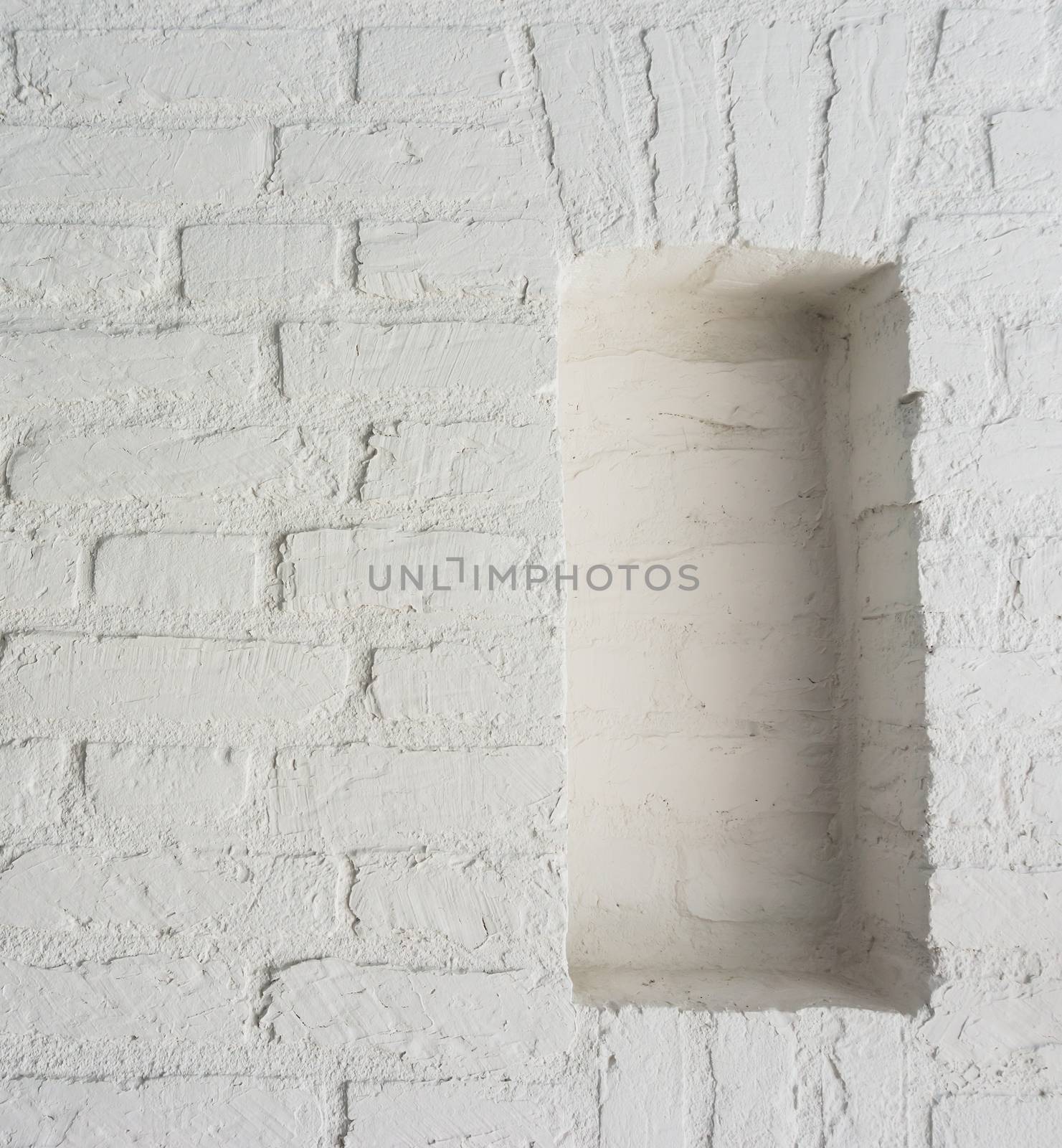 Modern Retro pure white stone brick wall background with empty framework