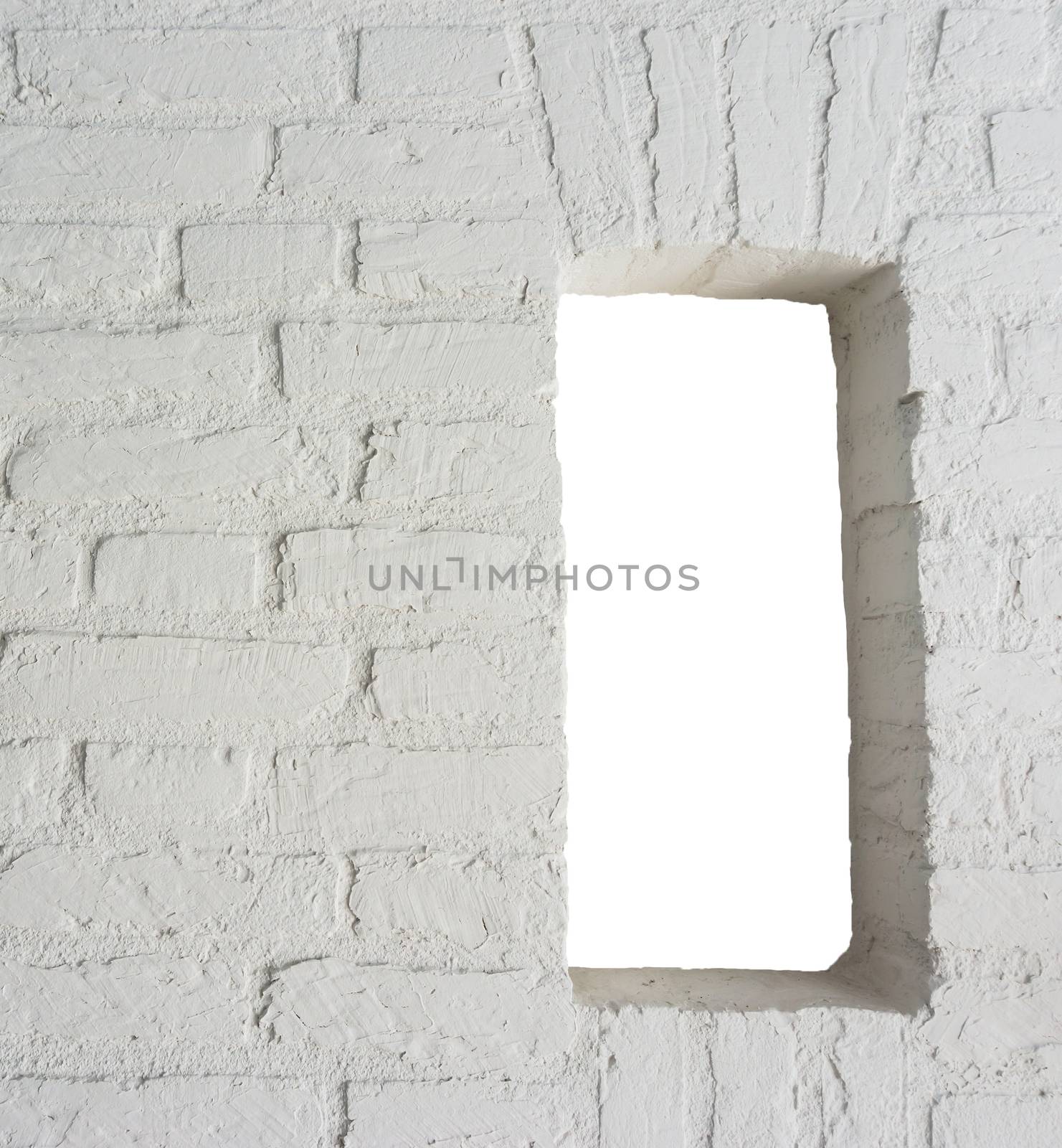 Modern white painted brick wall with open frame work background texture