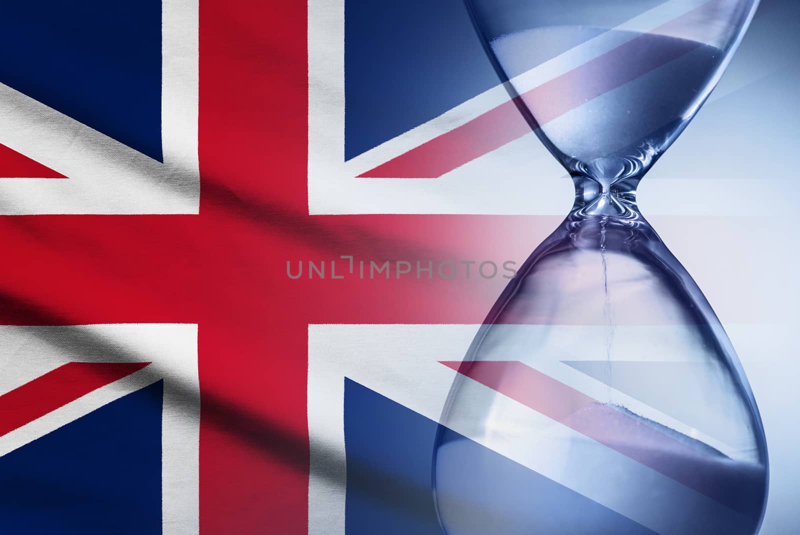Hourglass with the British Union Jack flag by sergii_gnatiuk