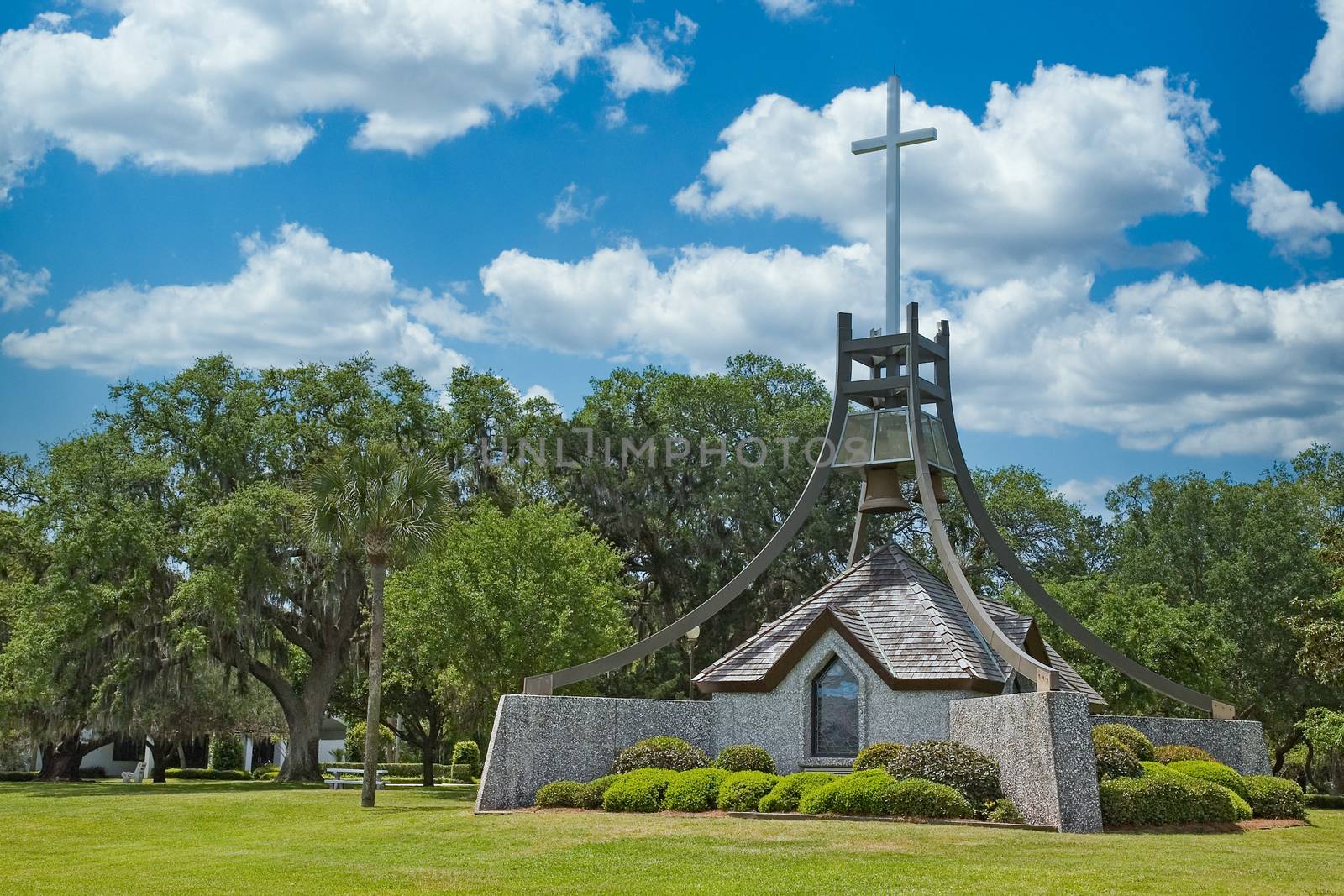 Church bells and a park at a public park